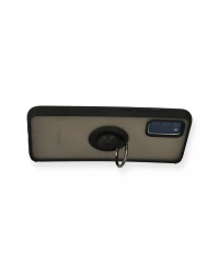 Newface Samsung Galaxy A02S Kılıf Montreal Yüzüklü Silikon Kapak - Siyah