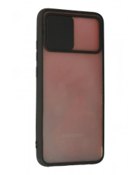 Newface Samsung Galaxy A02S Kılıf Palm Buzlu Kamera Sürgülü Silikon - Siyah