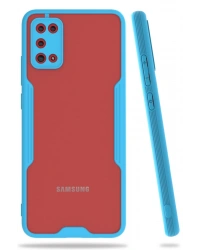 Newface Samsung Galaxy A02S Kılıf Platin Silikon - Mavi