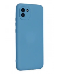 Newface Samsung Galaxy A03 Kılıf Nano içi Kadife Silikon - Mavi