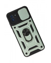 Newface Samsung Galaxy A03 Kılıf Pars Lens Yüzüklü Silikon - Yeşil