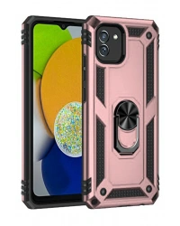 Newface Samsung Galaxy A03 Kılıf Sofya Yüzüklü Silikon Kapak - Rose