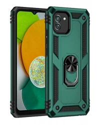 Newface Samsung Galaxy A03 Kılıf Sofya Yüzüklü Silikon Kapak - Yeşil