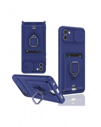 Newface Samsung Galaxy A03 Kılıf Zuma Kartvizitli Yüzüklü Silikon - Lacivert