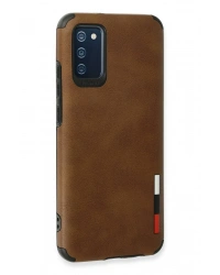 Newface Samsung Galaxy A03S Kılıf Loop Deri Silikon - Kahverengi