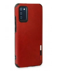 Newface Samsung Galaxy A03S Kılıf Loop Deri Silikon - Kırmızı