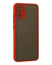 Newface Samsung Galaxy A03S Kılıf Montreal Silikon Kapak - Kırmızı