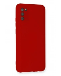 Newface Samsung Galaxy A03S Kılıf Nano içi Kadife Silikon - Kırmızı