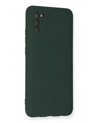 Newface Samsung Galaxy A03S Kılıf Nano içi Kadife Silikon - Koyu Yeşil