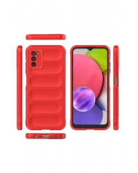 Newface Samsung Galaxy A03S Kılıf Optimum Silikon - Kırmızı