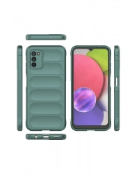 Newface Samsung Galaxy A03S Kılıf Optimum Silikon - Koyu Yeşil