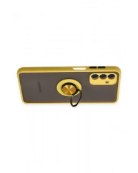 Newface Samsung Galaxy A04S Kılıf Montreal Yüzüklü Silikon Kapak - Sarı