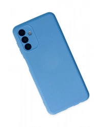 Newface Samsung Galaxy A04S Kılıf Nano içi Kadife Silikon - Mavi