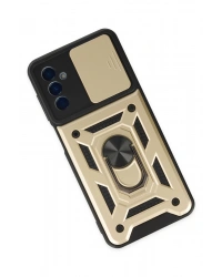 Newface Samsung Galaxy A04S Kılıf Pars Lens Yüzüklü Silikon - Gold