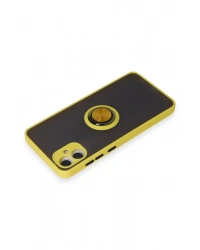 Newface Samsung Galaxy A05 Kılıf Montreal Yüzüklü Silikon Kapak - Sarı