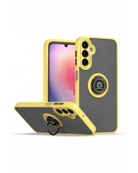 Newface Samsung Galaxy A05S Kılıf Montreal Yüzüklü Silikon Kapak - Sarı