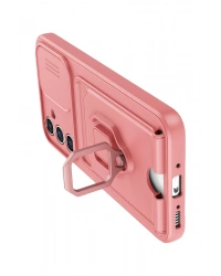 Newface Samsung Galaxy A05S Kılıf Zuma Kartvizitli Yüzüklü Silikon - Pembe