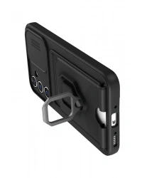 Newface Samsung Galaxy A05S Kılıf Zuma Kartvizitli Yüzüklü Silikon - Siyah