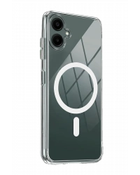 Newface Samsung Galaxy A06 Combo Sert Şeffaf Magsafe Kapak - Şeffaf