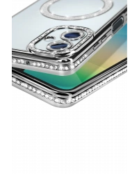 Newface Samsung Galaxy A06 Joke Simli Magneticsafe Kılıf - Gümüş