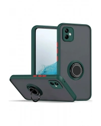 Newface Samsung Galaxy A06 Kılıf Montreal Yüzüklü Silikon Kapak - Yeşil