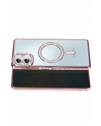 Newface Samsung Galaxy A07 4G Joke Simli Magneticsafe Kılıf - Pembe