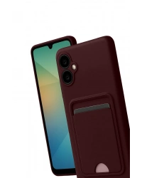 Newface Samsung Galaxy A07 4G Kelvin Kartvizitli Silikon - Bordo