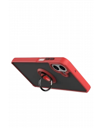 Newface Samsung Galaxy A07 4G Montreal Yüzüklü Silikon Kapak - Kırmızı