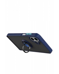 Newface Samsung Galaxy A07 4G Montreal Yüzüklü Silikon Kapak - Lacivert