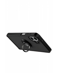 Newface Samsung Galaxy A07 4G Montreal Yüzüklü Silikon Kapak - Siyah