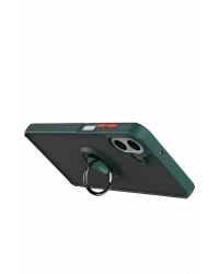 Newface Samsung Galaxy A07 4G Montreal Yüzüklü Silikon Kapak - Yeşil