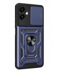 Newface Samsung Galaxy A07 4G Pars Lens Yüzüklü Silikon - Lacivert