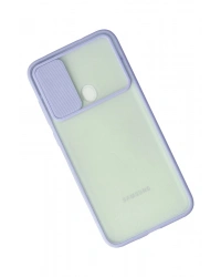 Newface Samsung Galaxy A11 Kılıf Palm Buzlu Kamera Sürgülü Silikon - Lila