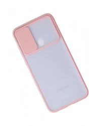 Newface Samsung Galaxy A11 Kılıf Palm Buzlu Kamera Sürgülü Silikon - Pembe