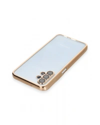 Newface Samsung Galaxy A13 4G Kılıf Razer Lensli Silikon - Gold