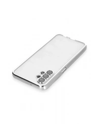 Newface Samsung Galaxy A13 4G Kılıf Razer Lensli Silikon - Gümüş