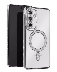 Newface Samsung Galaxy A15 4G Joke Simli Magneticsafe Kılıf - Gümüş