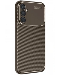 Newface Samsung Galaxy A16 5G Kılıf Auto Focus Karbon Kapak - Kahverengi