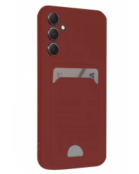 Newface Samsung Galaxy A16 5G Kılıf Kelvin Kartvizitli Silikon - Bordo