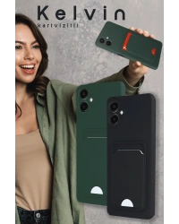 Newface Samsung Galaxy A16 5G Kılıf Kelvin Kartvizitli Silikon - Kırmızı