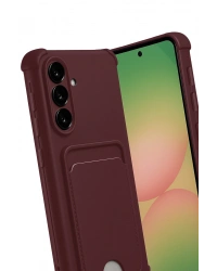 Newface Samsung Galaxy A17 5G Kelvin Kartvizitli Silikon - Bordo