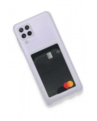 Newface Samsung Galaxy A22 Kılıf Kart Şeffaf Silikon - Şeffaf