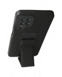 Newface Samsung Galaxy A22 Kılıf Mega Standlı Silikon - Siyah