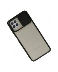 Newface Samsung Galaxy A22 Kılıf Palm Buzlu Kamera Sürgülü Silikon - Siyah