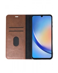 Newface Samsung Galaxy A24 4G Kılıf Trend S Plus Kapaklı Kılıf - Taba