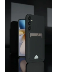 Newface Samsung Galaxy A26 Kılıf Kelvin Kartvizitli Silikon - Koyu Yeşil