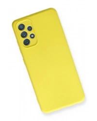 Newface Samsung Galaxy A32 Kılıf Nano içi Kadife Silikon - Sarı