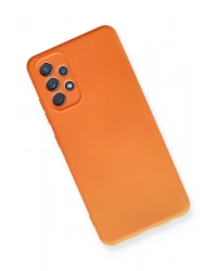 Newface Samsung Galaxy A32 Kılıf Nano içi Kadife Silikon - Turuncu