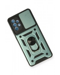 Newface Samsung Galaxy A32 Kılıf Pars Lens Yüzüklü Silikon - Yeşil