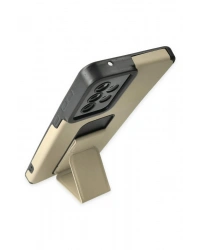 Newface Samsung Galaxy A33 5G Kılıf Mega Standlı Silikon - Gold